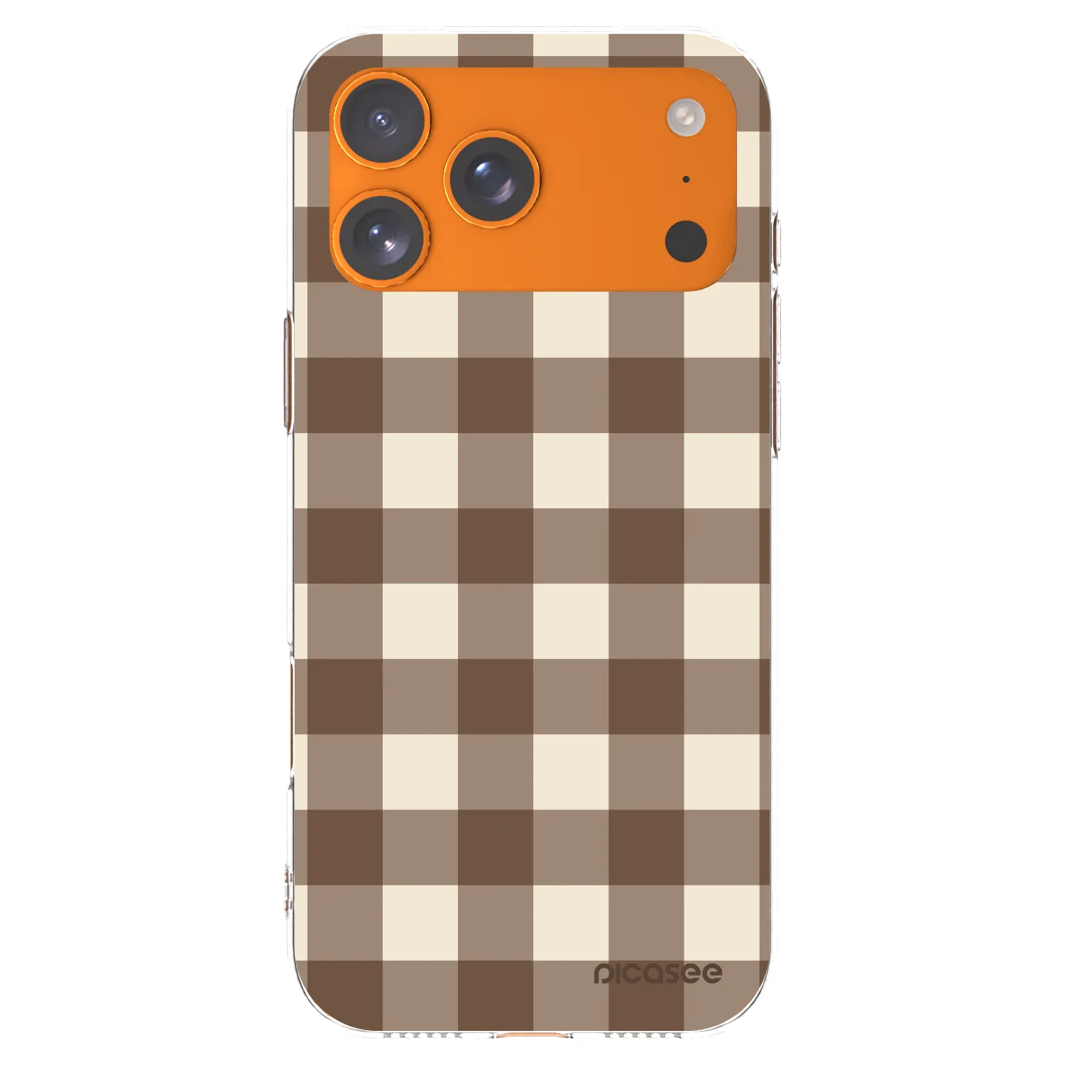 Picasee husă transparentă din silicon pentru Apple iPhone 17 Pro Max - Brown grid