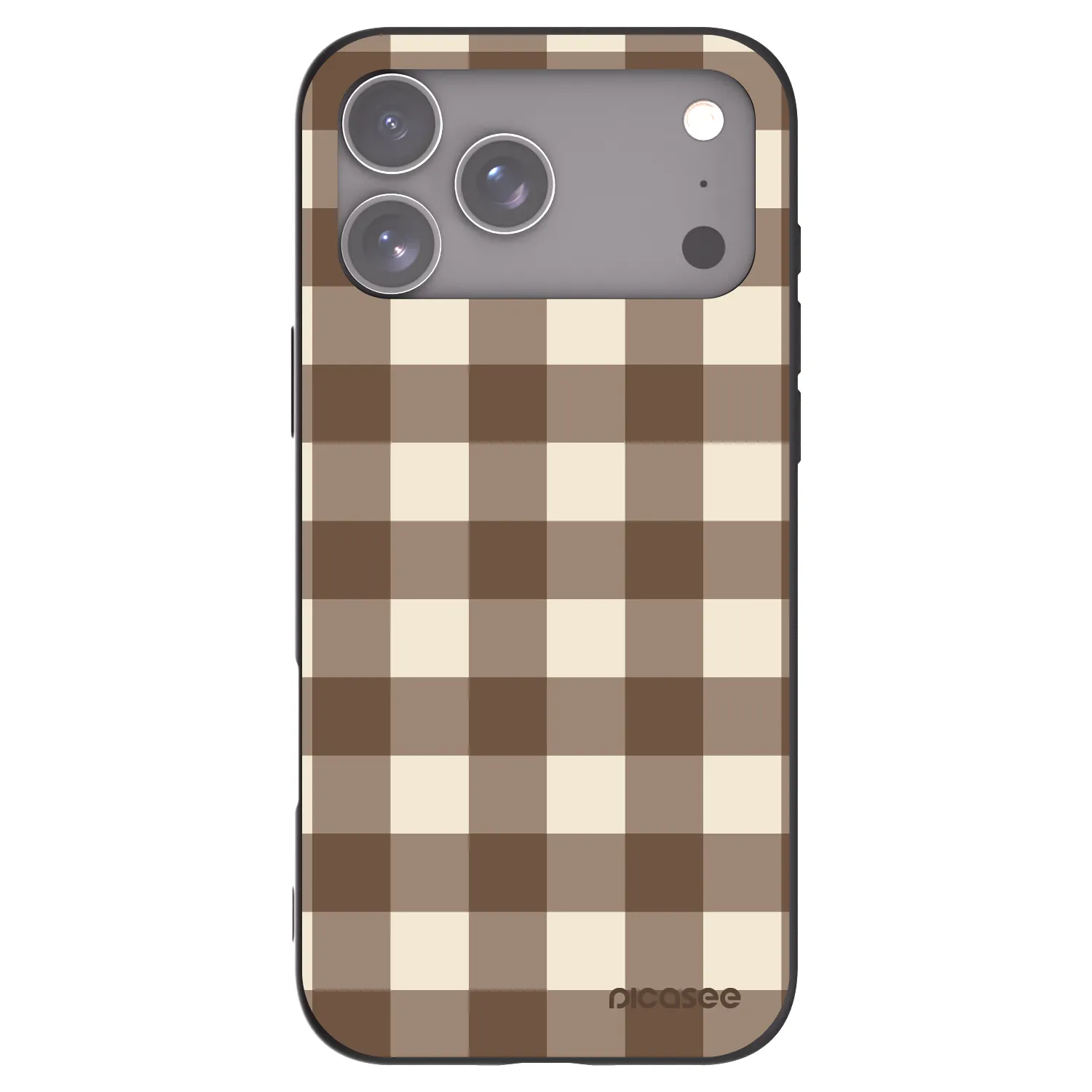 Picasee husă neagră din silicon pentru Apple iPhone 17 Pro Max - Brown grid