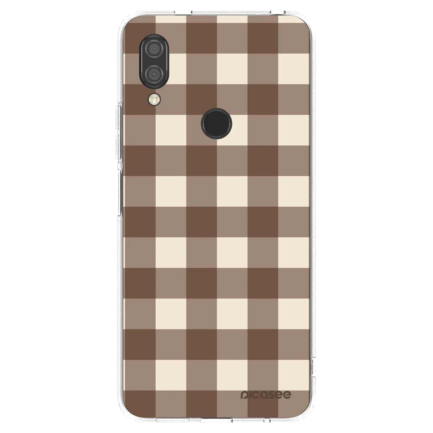 Picasee husă transparentă din silicon pentru Xiaomi Redmi 7 - Brown grid