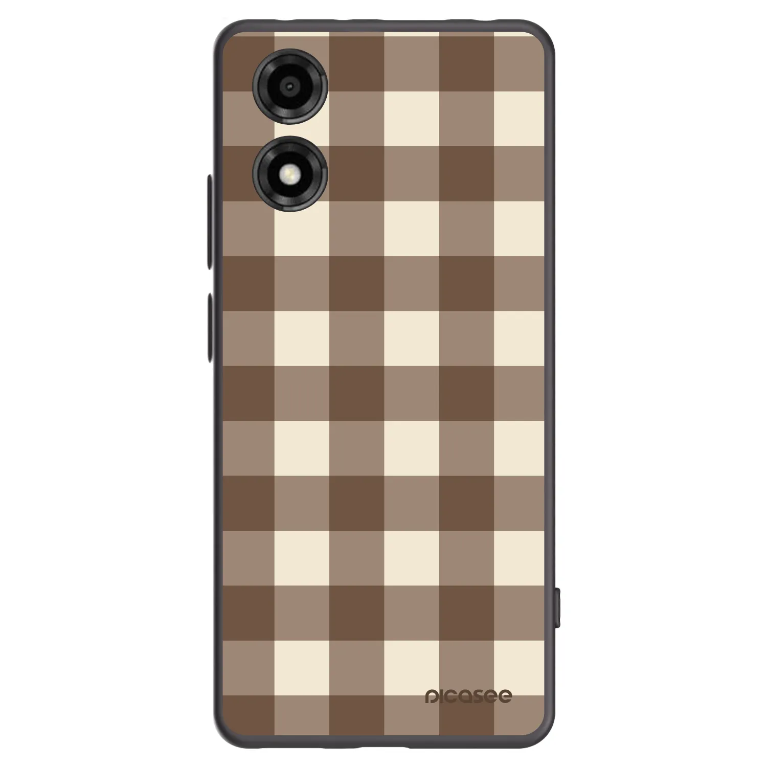 Picasee husă neagră din silicon pentru Motorola Moto E14 - Brown grid