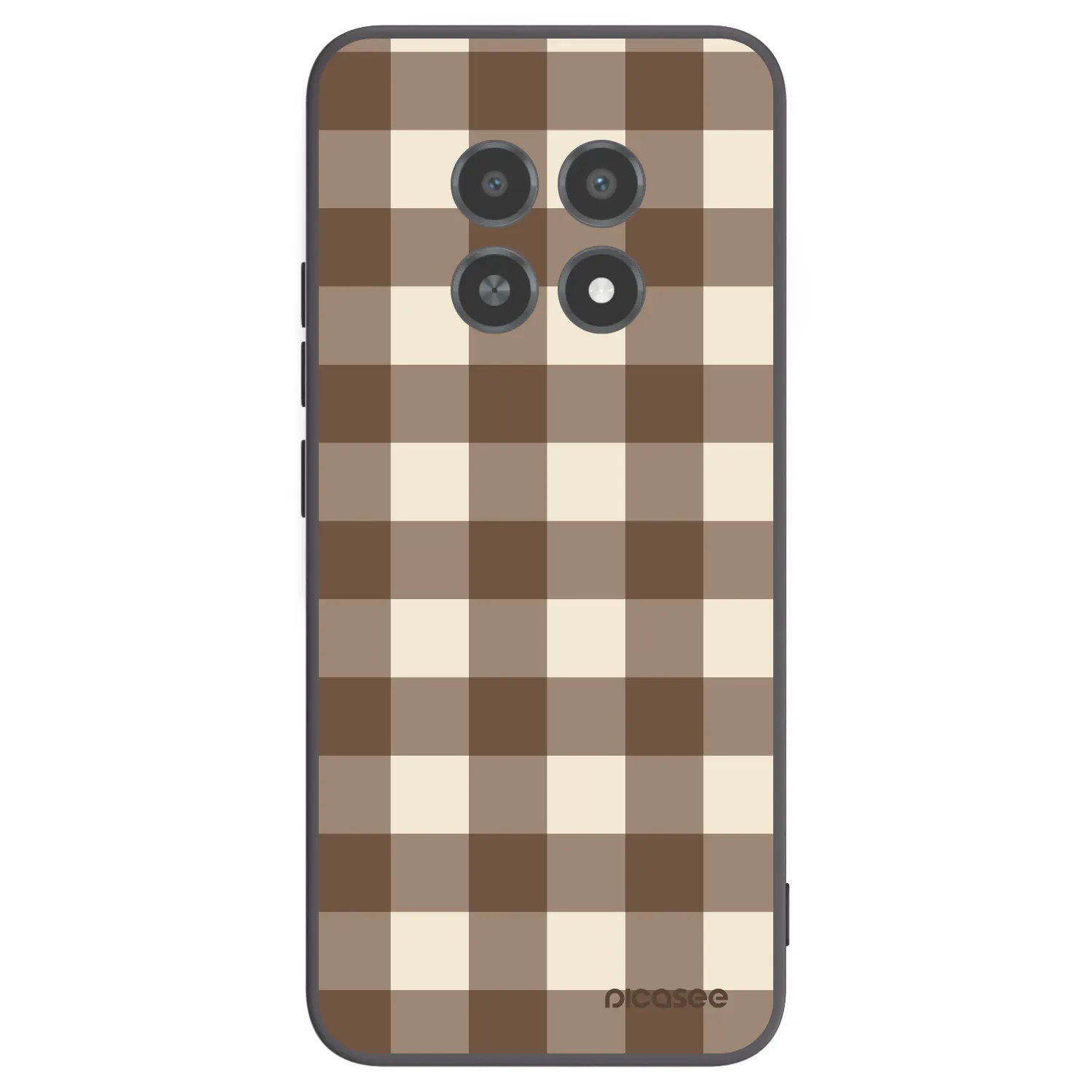 Picasee husă neagră din silicon pentru Realme 12X - Brown grid