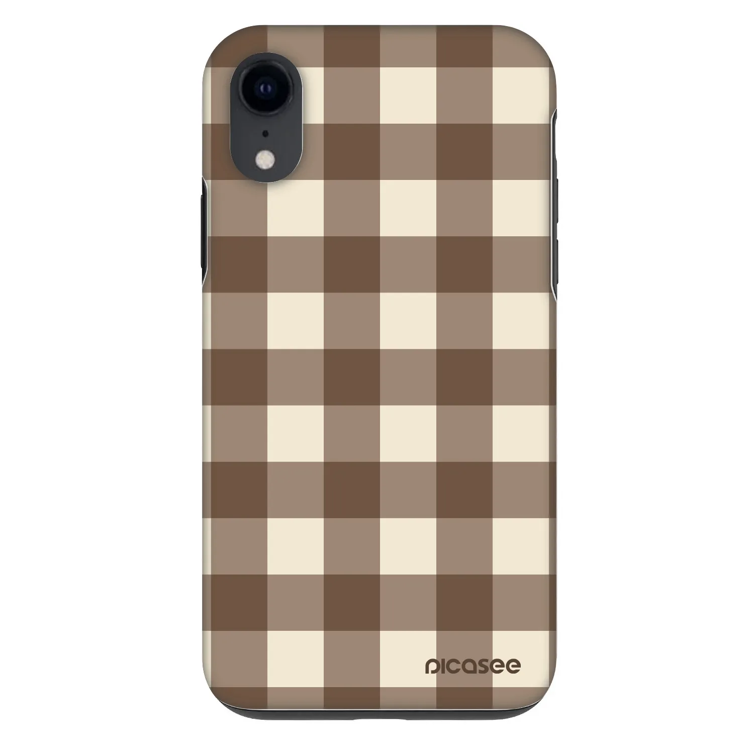 Picasee Fashion Case pentru Apple iPhone XR - Brown grid