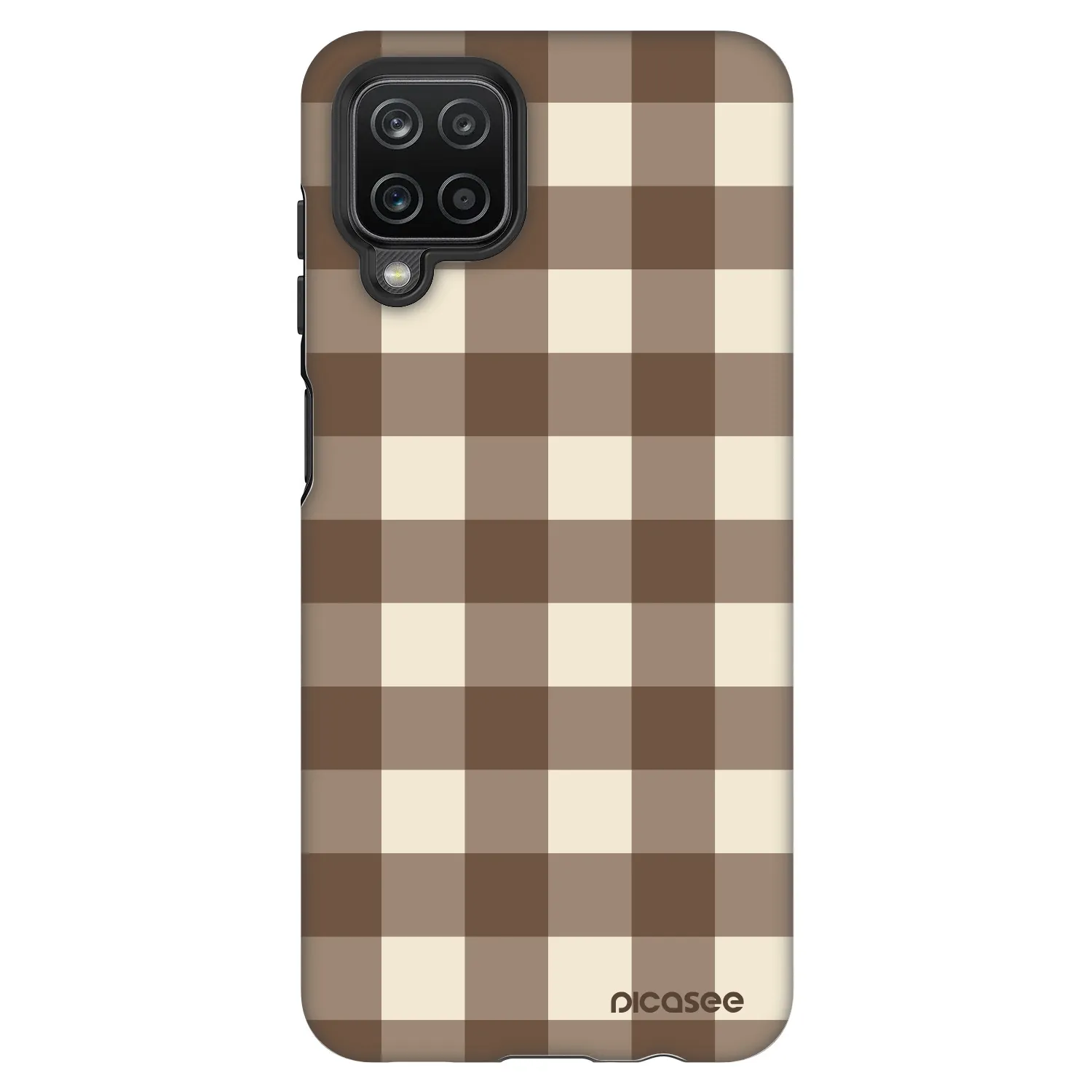 Picasee Fashion Case pentru Samsung Galaxy A12 A125F - Brown grid