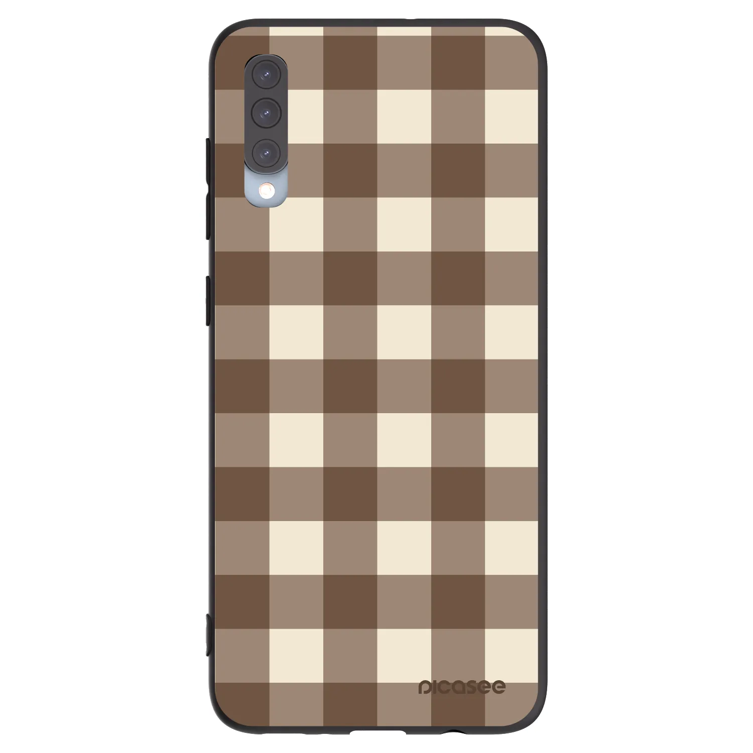 Picasee husă neagră din silicon pentru Samsung Galaxy A70 A705F - Brown grid