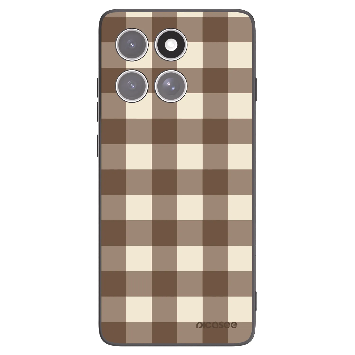 Picasee husă neagră din silicon pentru Motorola Edge 60 Pro - Brown grid