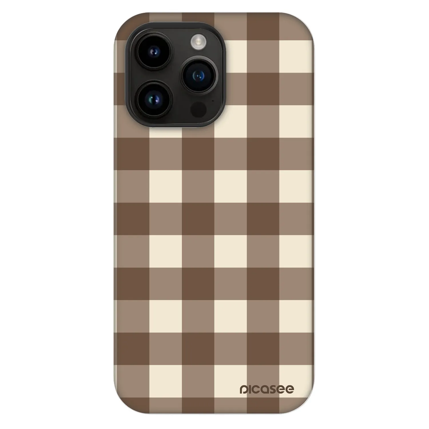 Picasee Fashion Case MagSafe pentru Apple iPhone 14 Pro Max - Brown grid