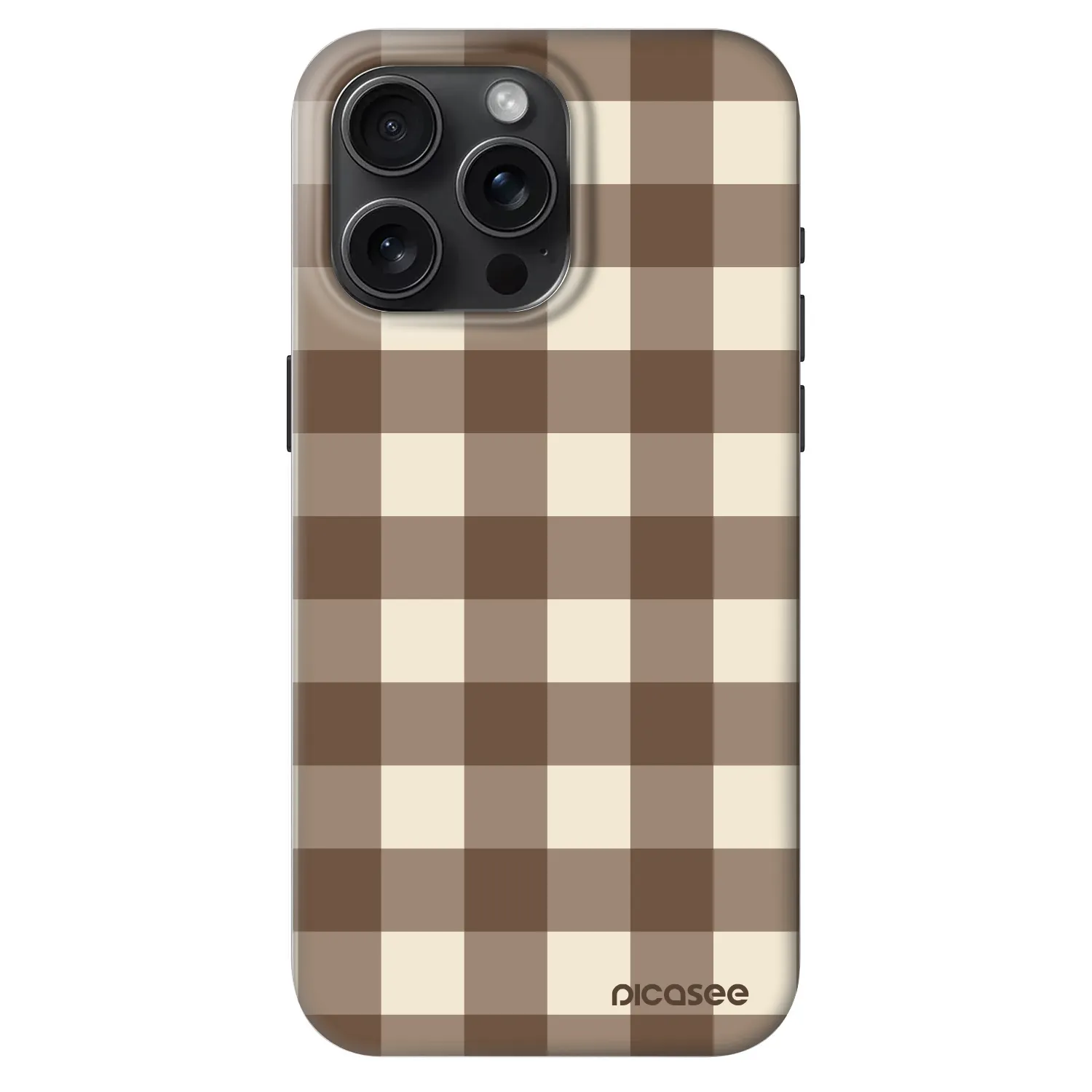 Picasee Fashion Case MagSafe pentru Apple iPhone 15 Pro Max - Brown grid