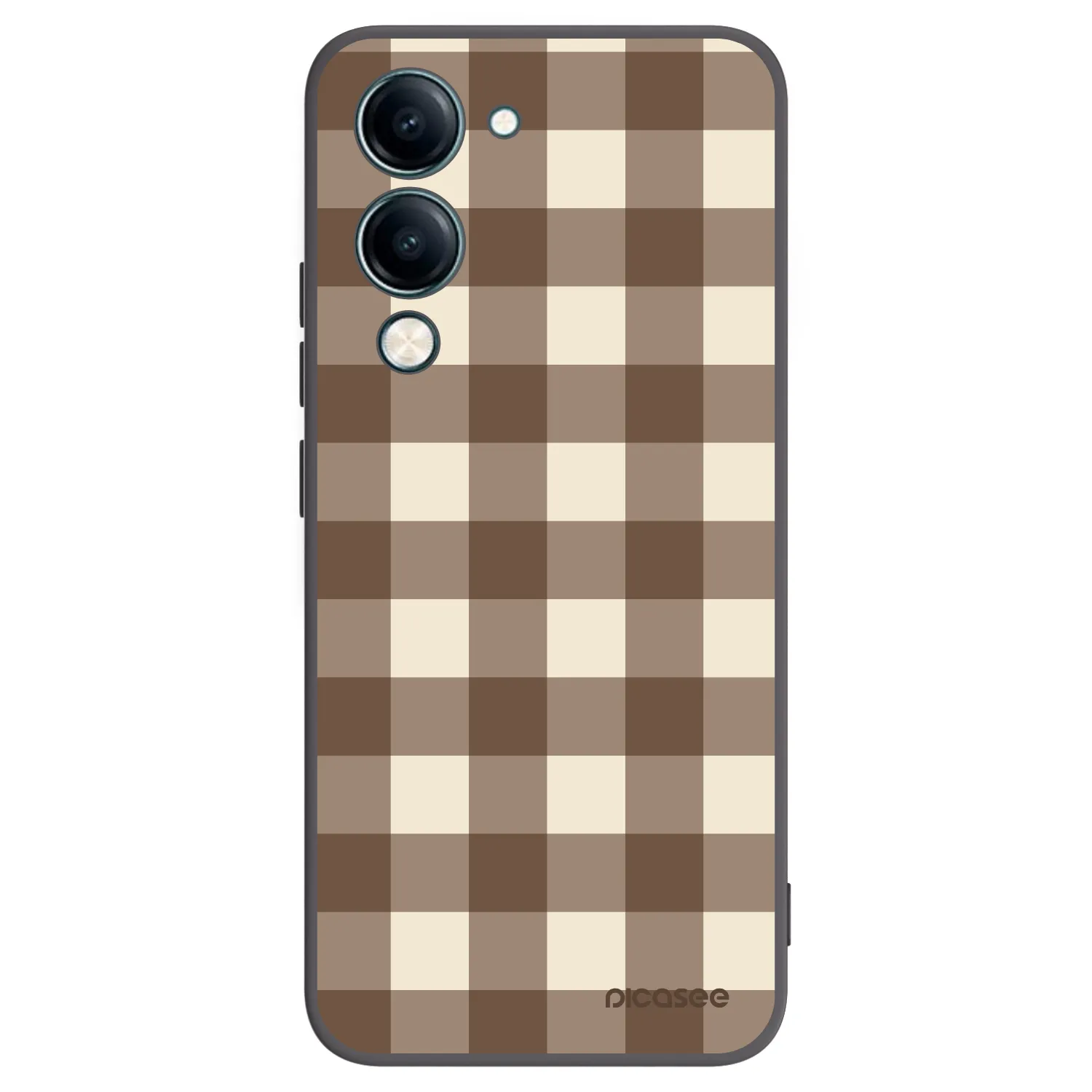 Picasee husă neagră din silicon pentru Vivo Y29s 5G - Brown grid