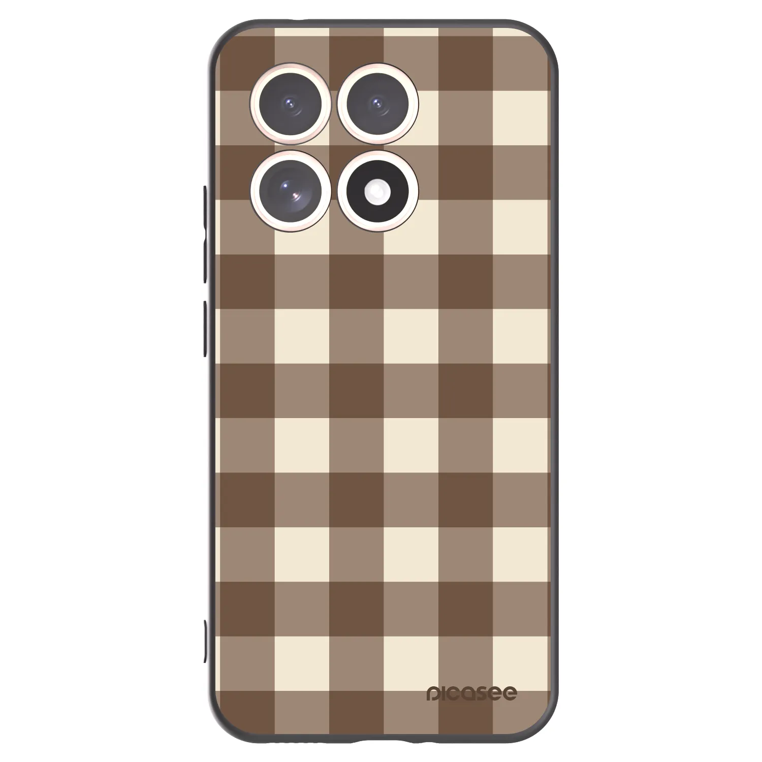 Picasee husă neagră din silicon pentru Xiaomi 15T - Brown grid