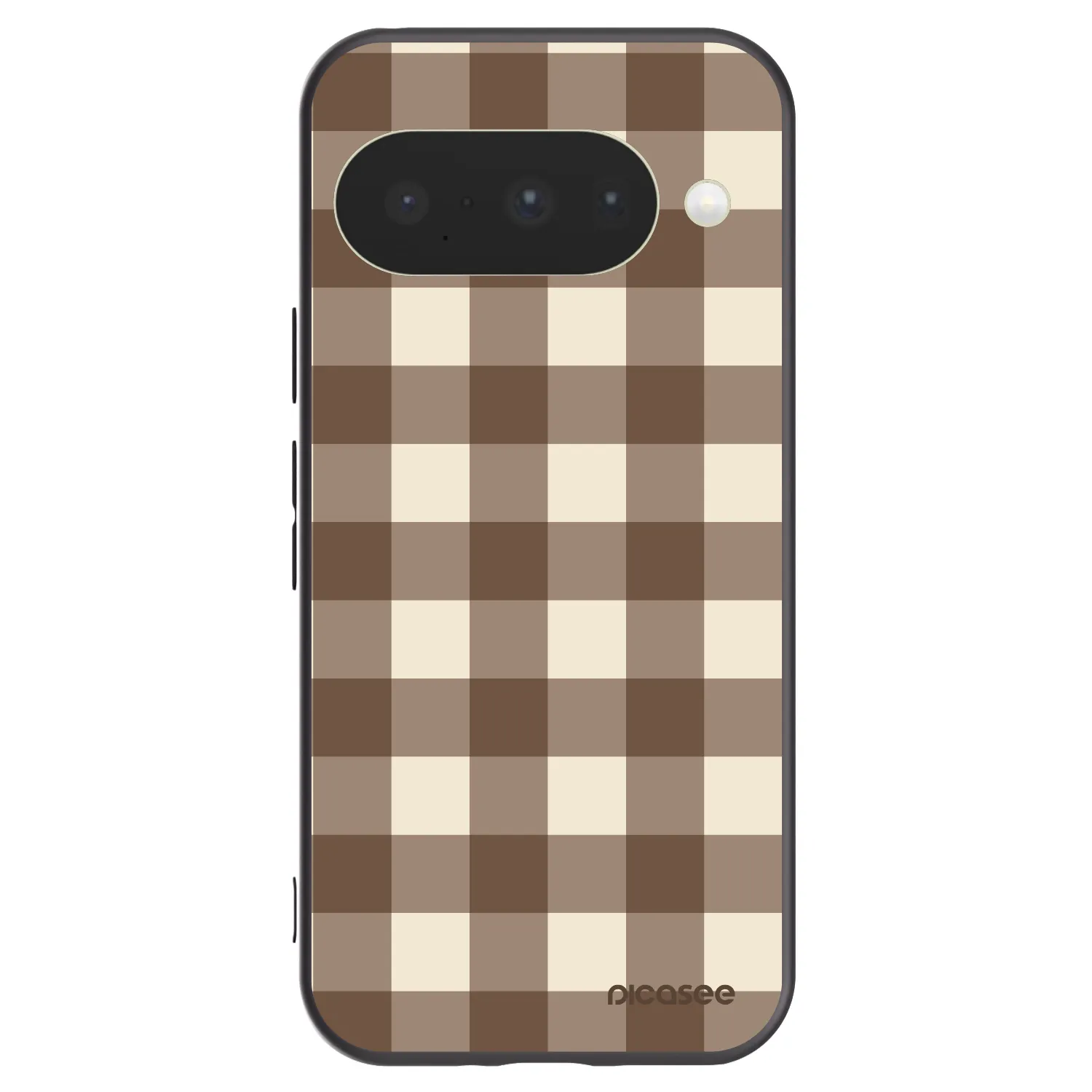 Picasee husă neagră din silicon pentru Google Pixel 10 - Brown grid