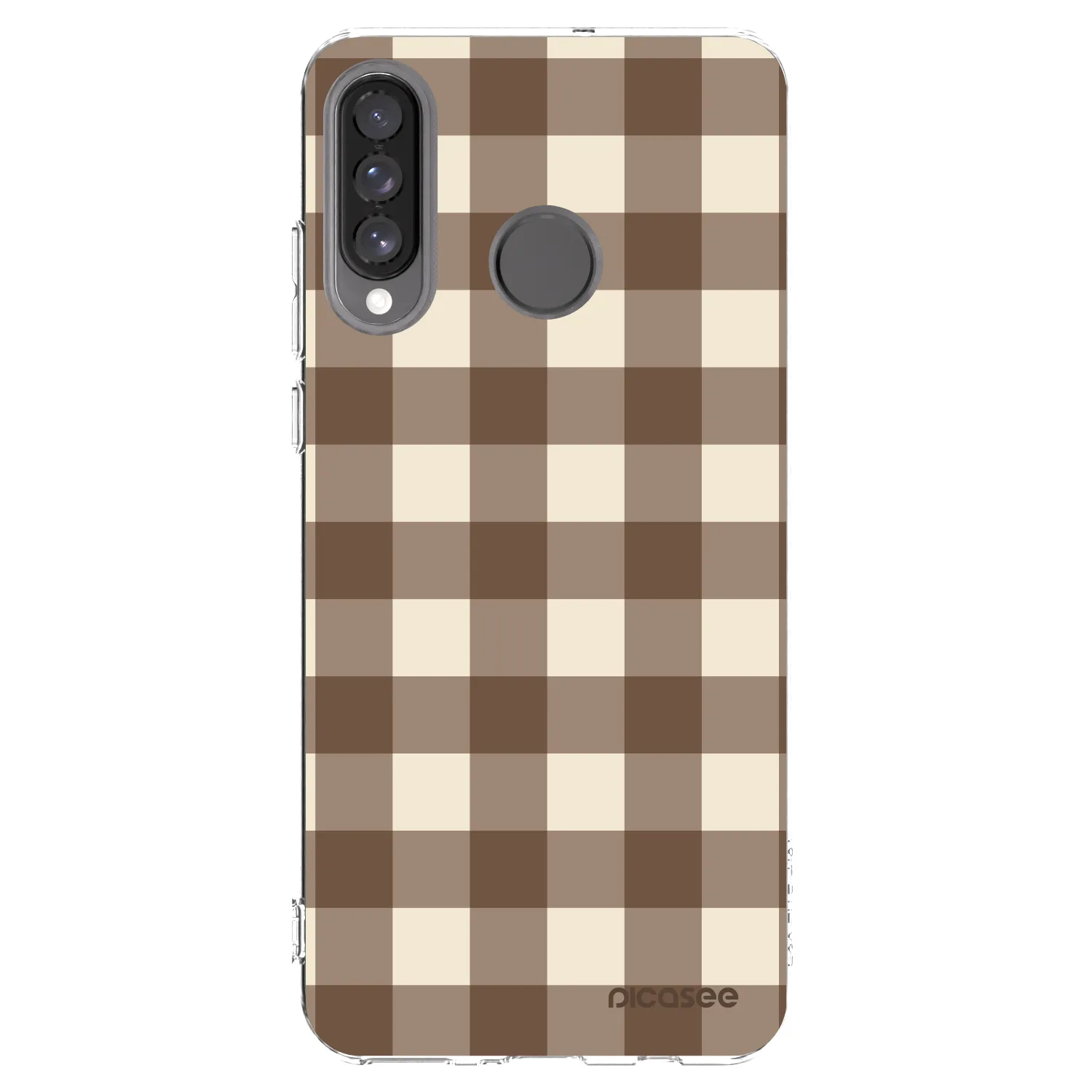 Picasee husă transparentă din silicon pentru Huawei P30 Lite - Brown grid