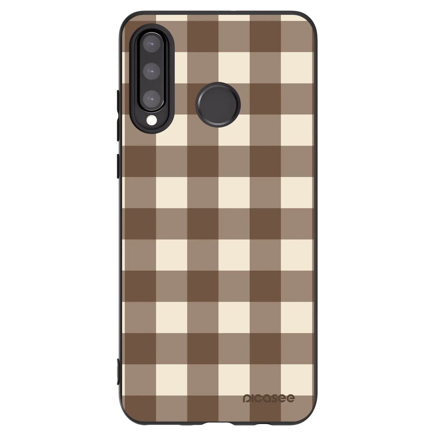Picasee husă neagră din silicon pentru Huawei P30 Lite - Brown grid