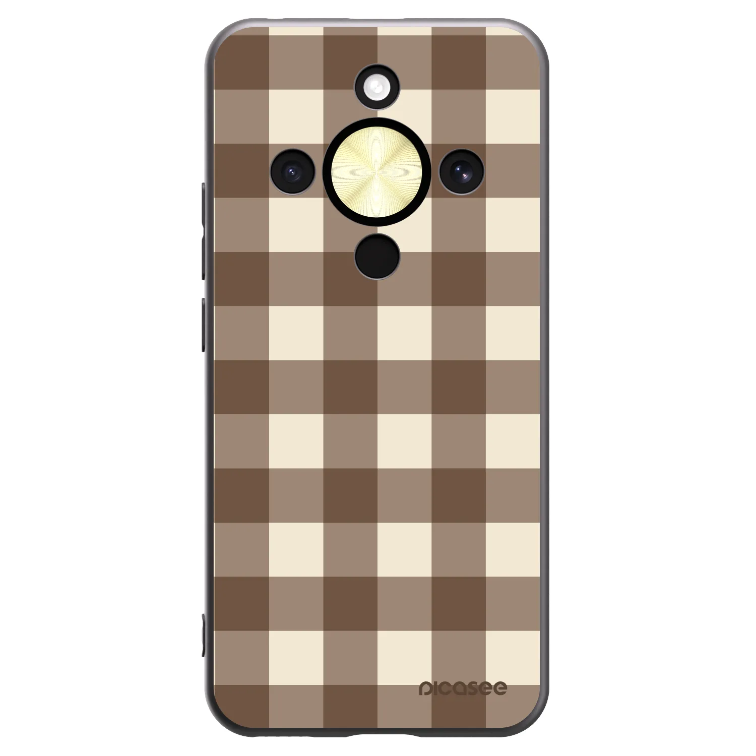 Picasee husă neagră din silicon pentru Honor Magic8 Lite 5G - Brown grid