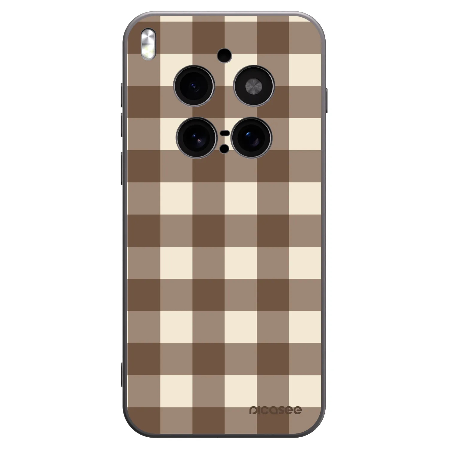 Picasee husă neagră din silicon pentru Vivo X300 Pro - Brown grid