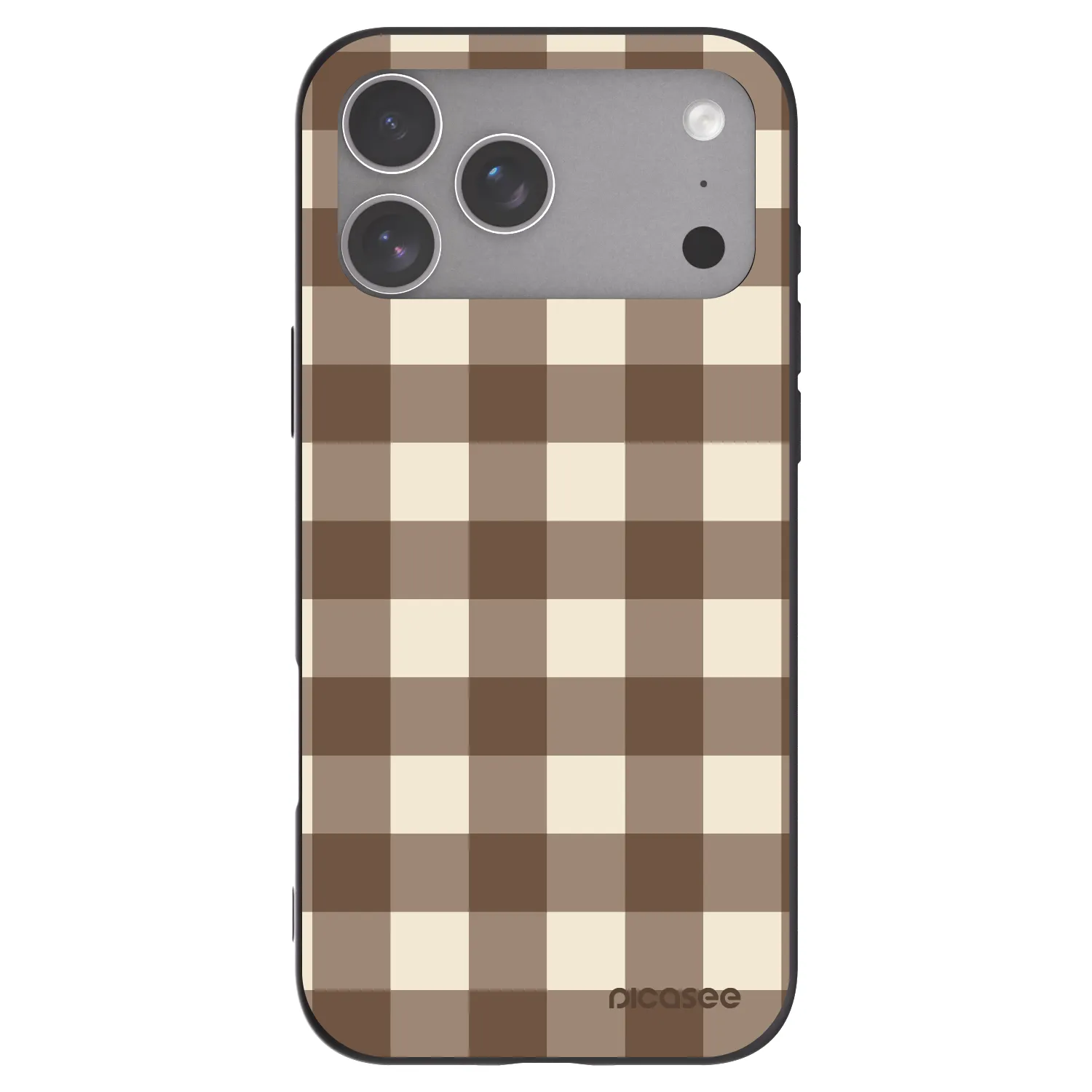 Picasee husă neagră din silicon pentru Apple iPhone 18 Pro Max - Brown grid