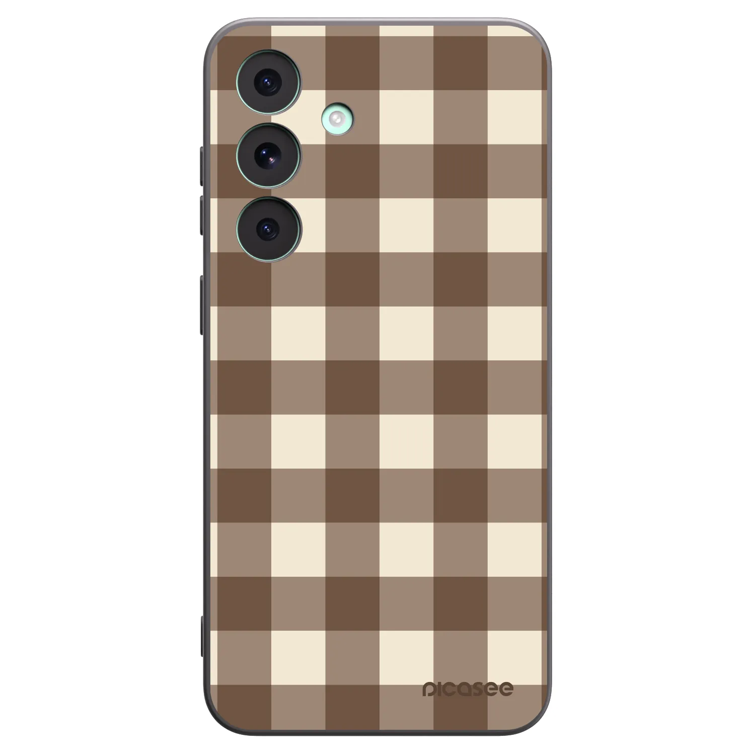 Picasee husă neagră din silicon pentru Samsung Galaxy S26 FE - Brown grid