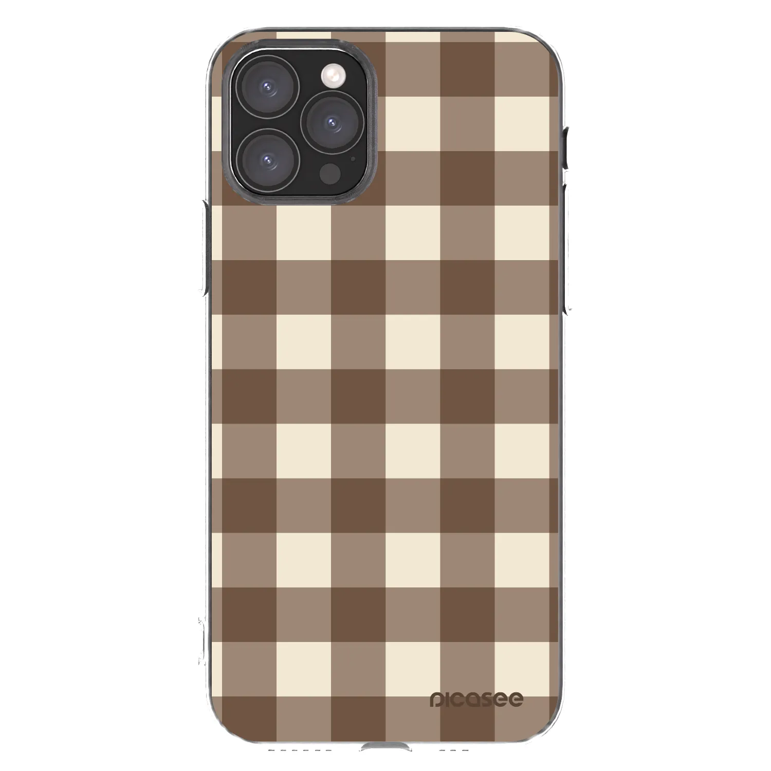 Picasee husă transparentă din silicon pentru Apple iPhone 11 Pro - Brown grid