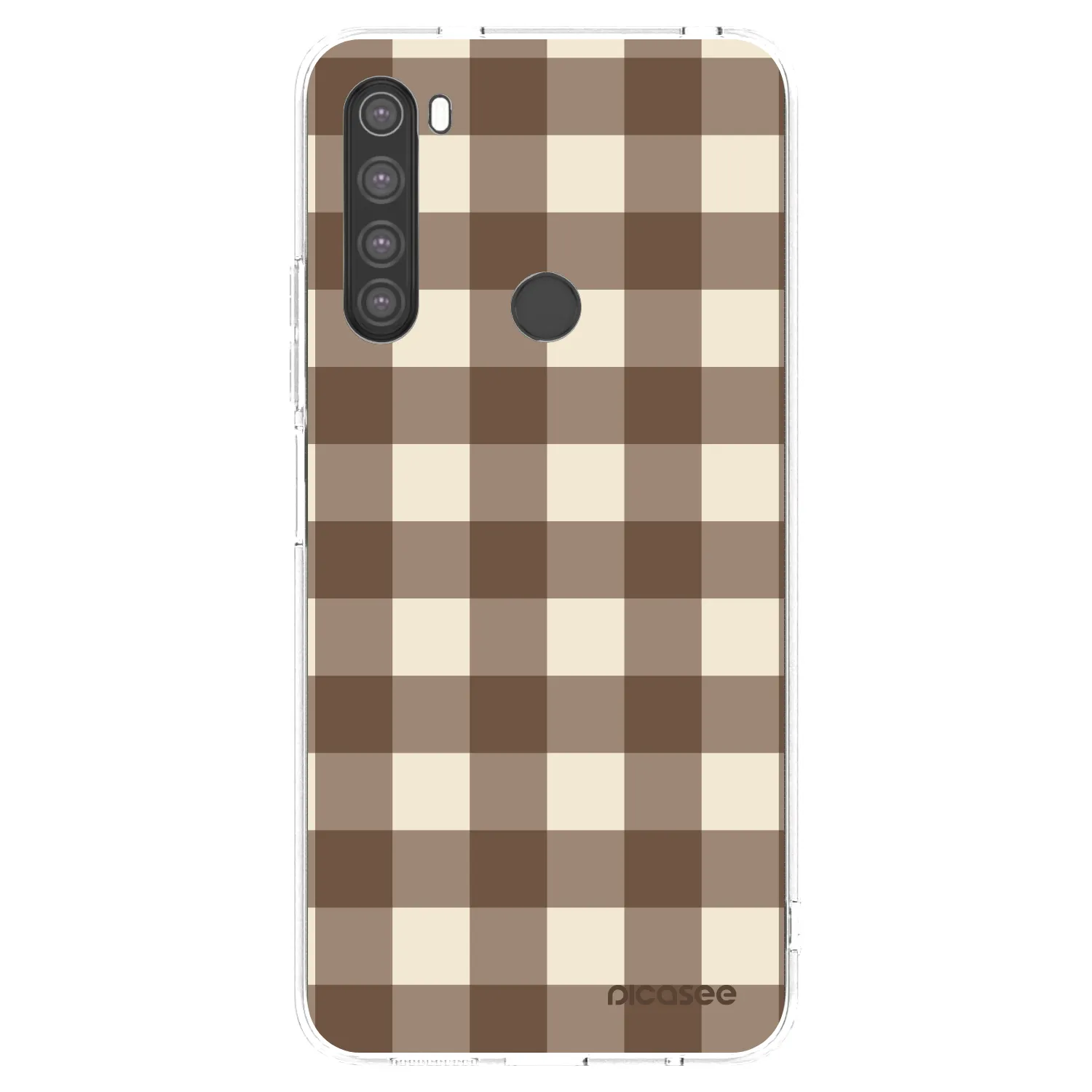 Picasee husă transparentă din silicon pentru Xiaomi Redmi Note 8 - Brown grid