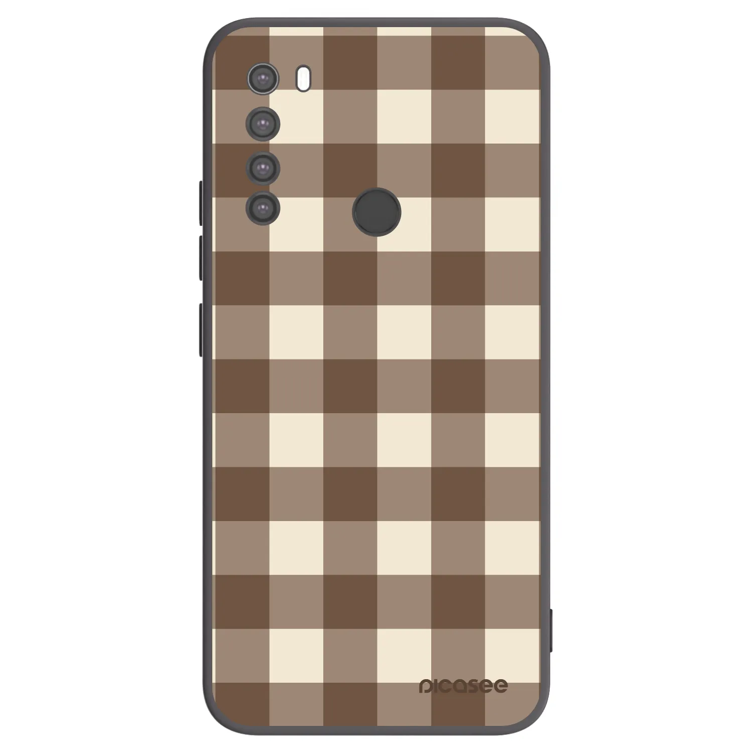 Picasee husă neagră din silicon pentru Xiaomi Redmi Note 8 - Brown grid