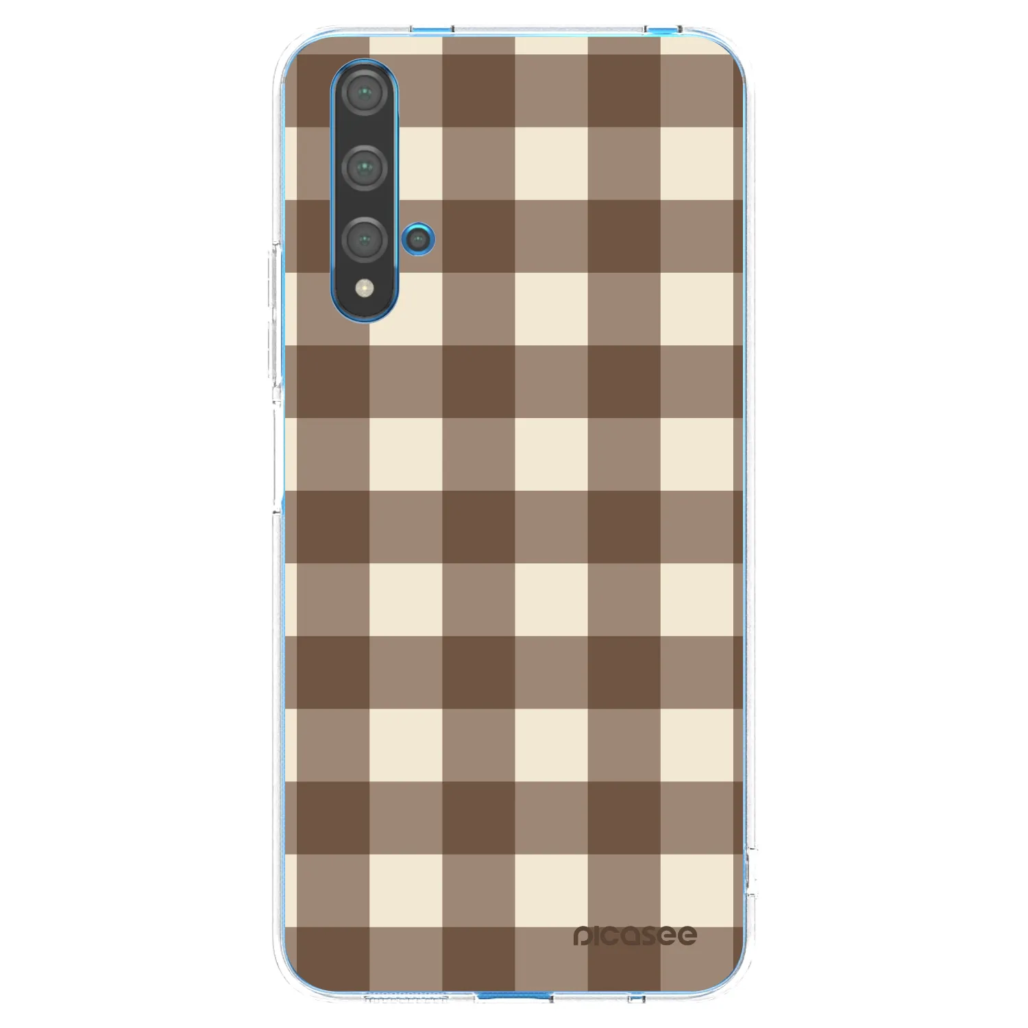 Picasee husă transparentă din silicon pentru Huawei Nova 5T - Brown grid