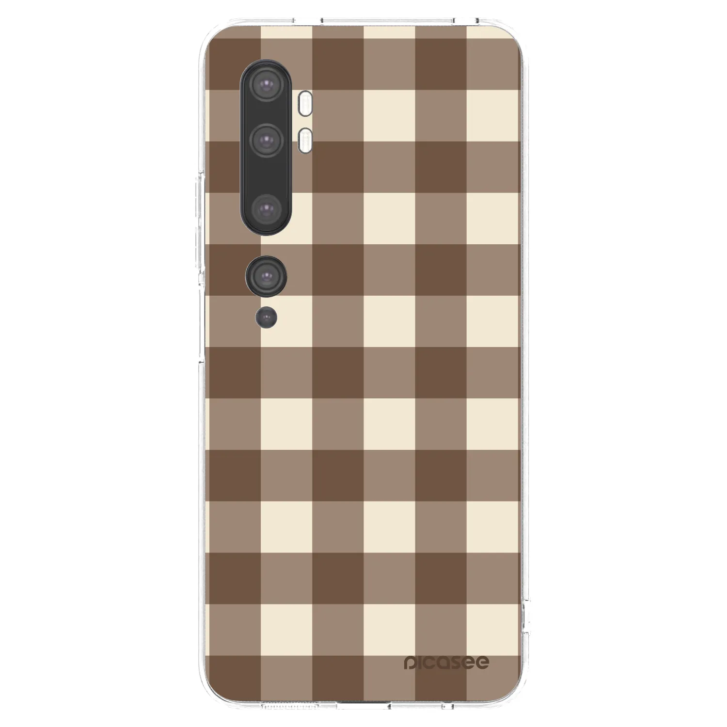 Picasee husă transparentă din silicon pentru Xiaomi Mi Note 10 (Pro) - Brown grid