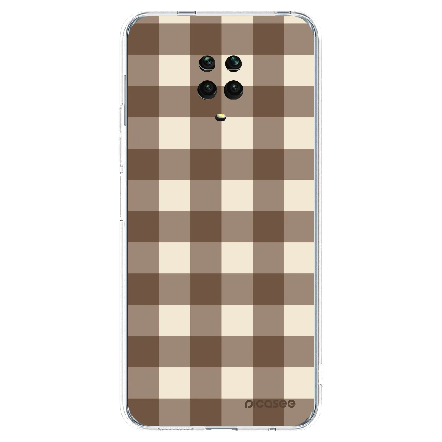 Picasee husă transparentă din silicon pentru Xiaomi Redmi Note 9S - Brown grid