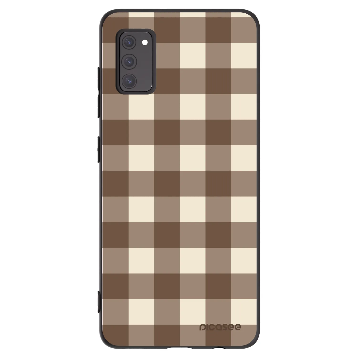 Picasee husă neagră din silicon pentru Samsung Galaxy A41 A415F - Brown grid