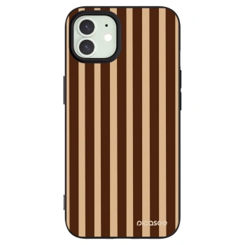Picasee husă neagră din silicon pentru Apple iPhone 12 - Brown lines