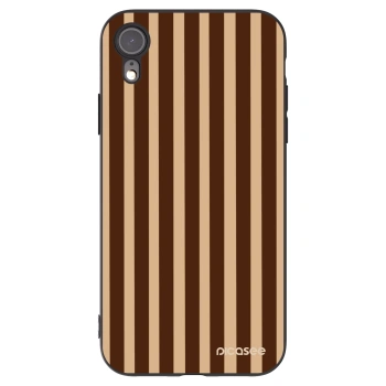 Picasee husă neagră din silicon pentru Apple iPhone XR - Brown lines