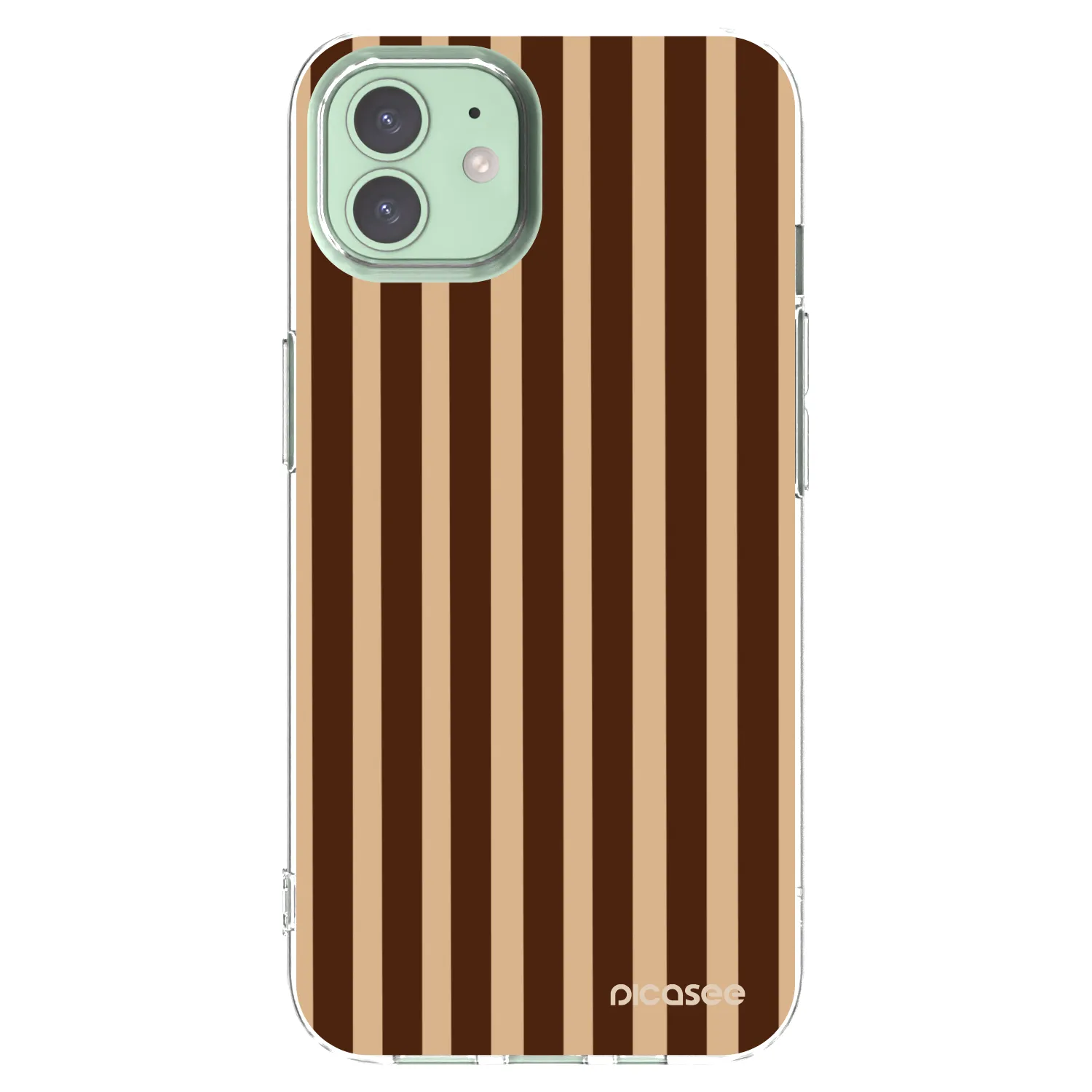 Picasee husă transparentă din silicon pentru Apple iPhone 12 - Brown lines