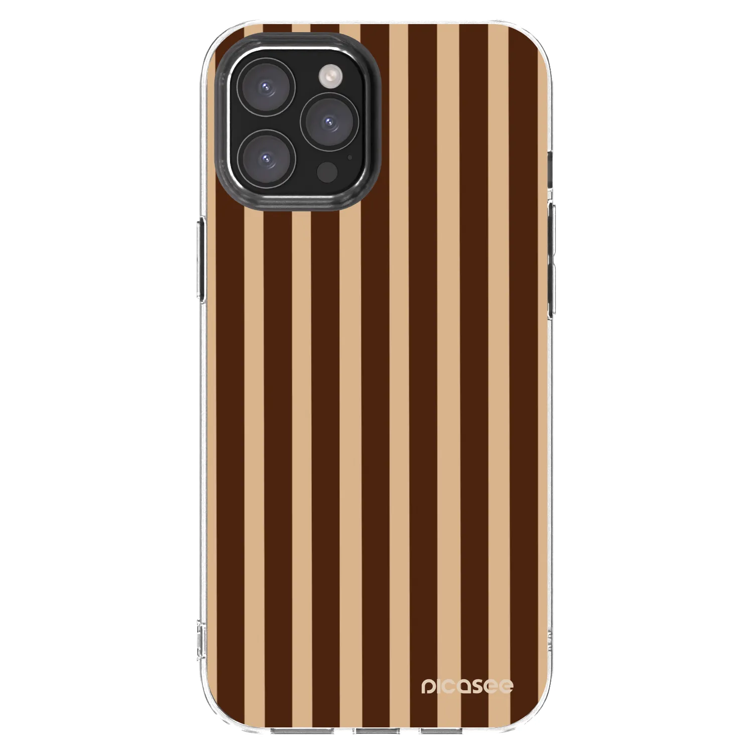 Picasee husă transparentă din silicon pentru Apple iPhone 12 Pro Max - Brown lines