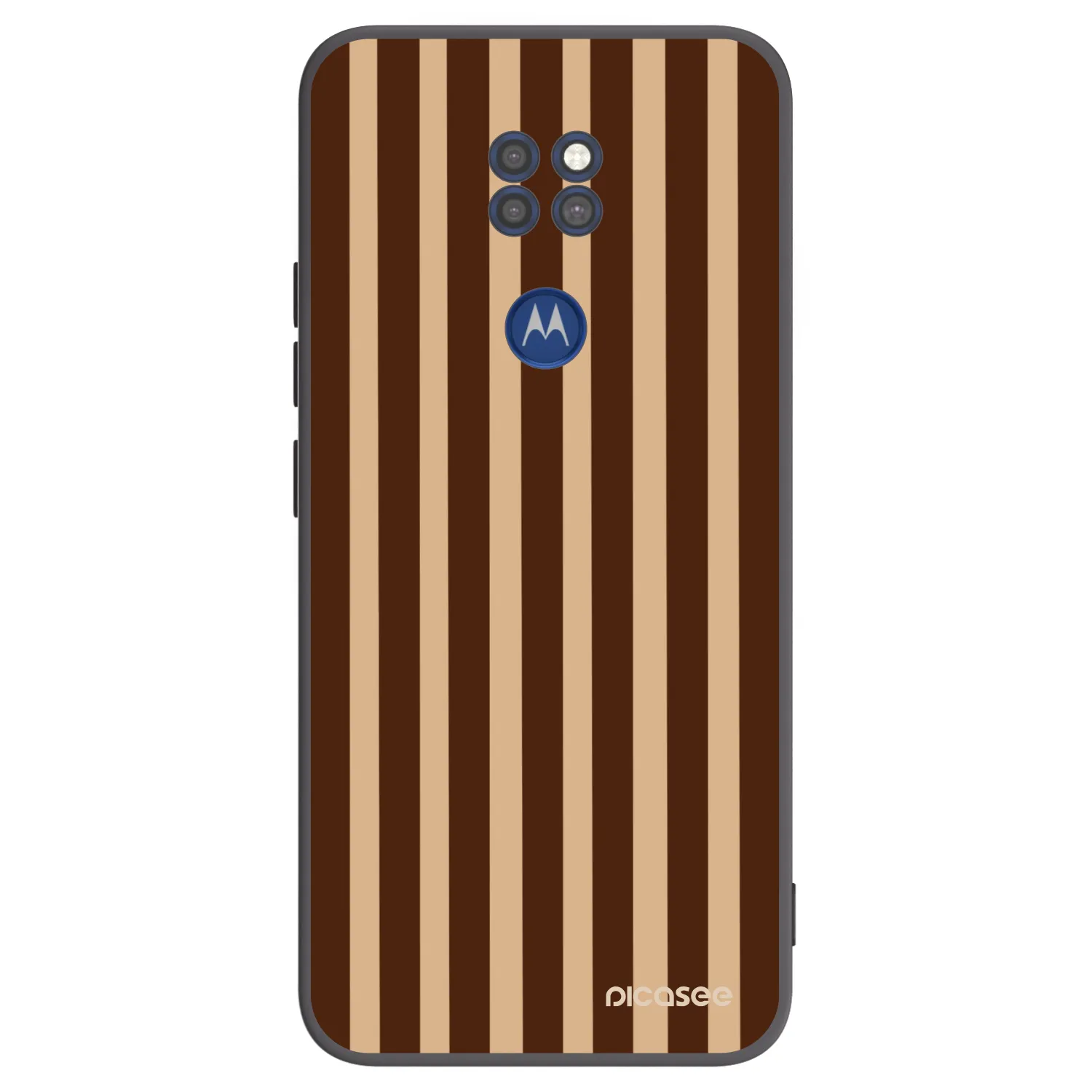 Picasee husă neagră din silicon pentru Motorola Moto G9 Play - Brown lines