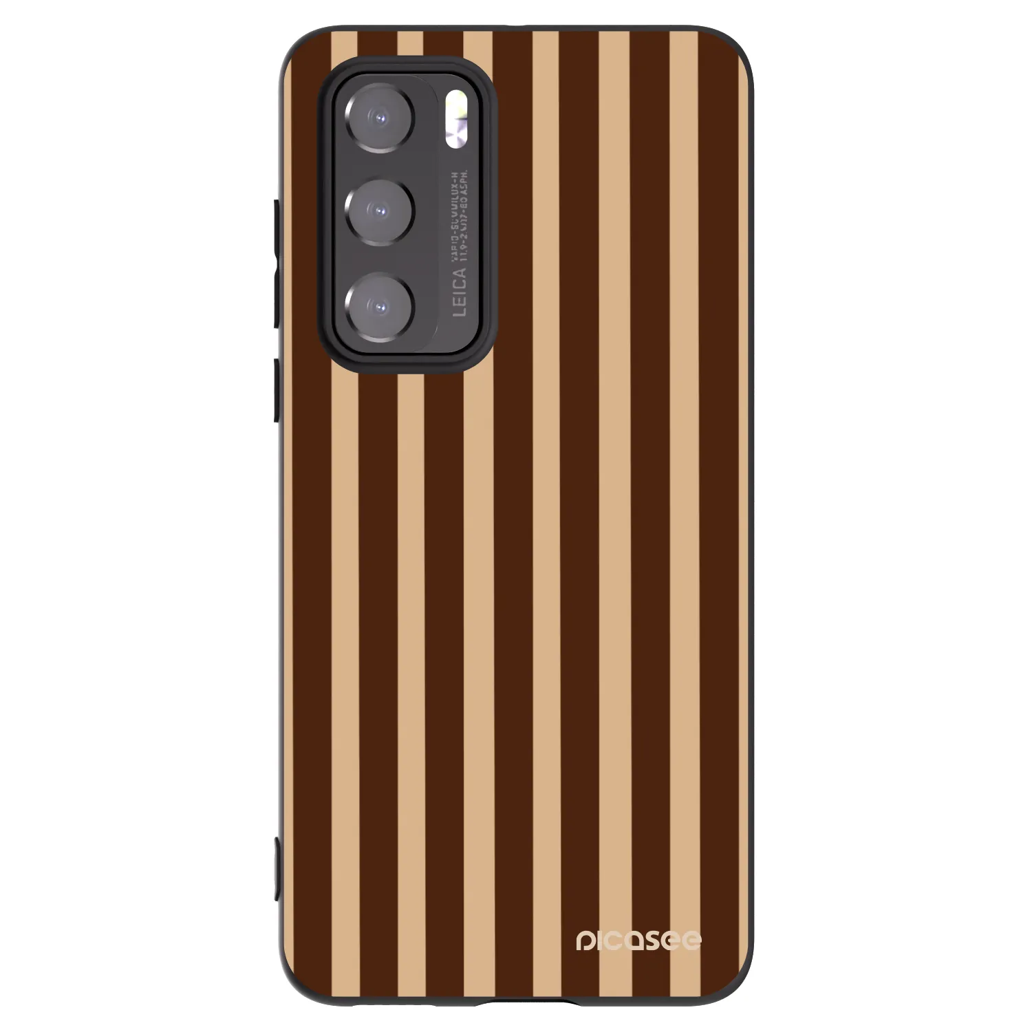 Picasee husă neagră din silicon pentru Huawei P40 - Brown lines