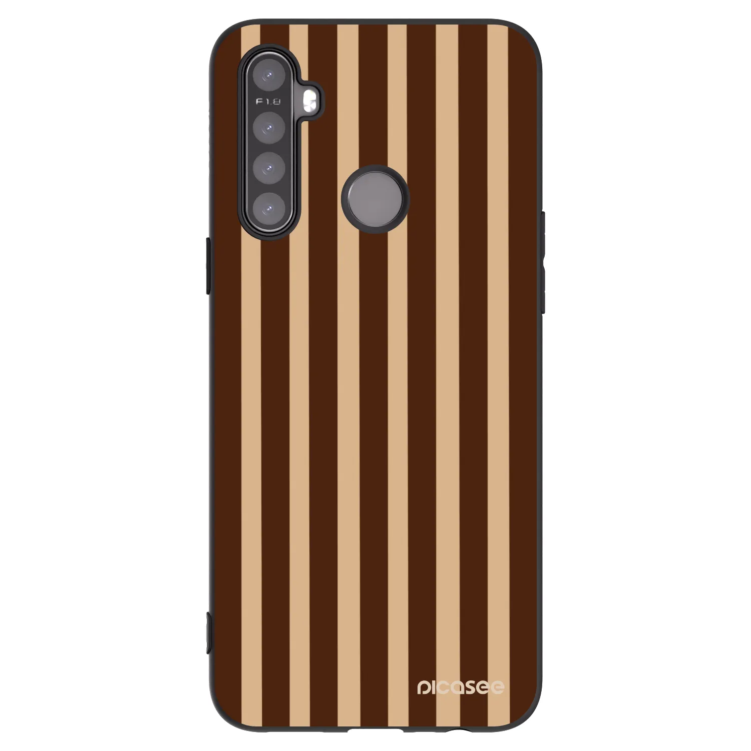 Picasee husă neagră din silicon pentru Realme 6i - Brown lines