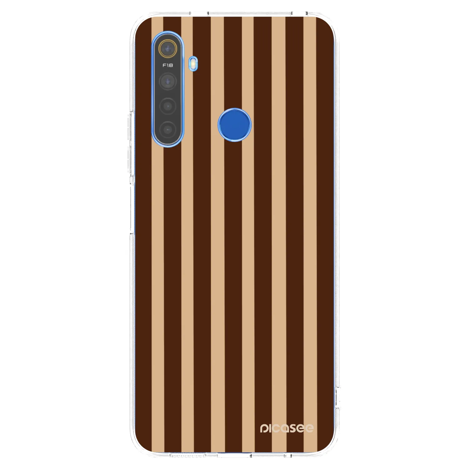 Picasee husă transparentă din silicon pentru Realme 5 - Brown lines