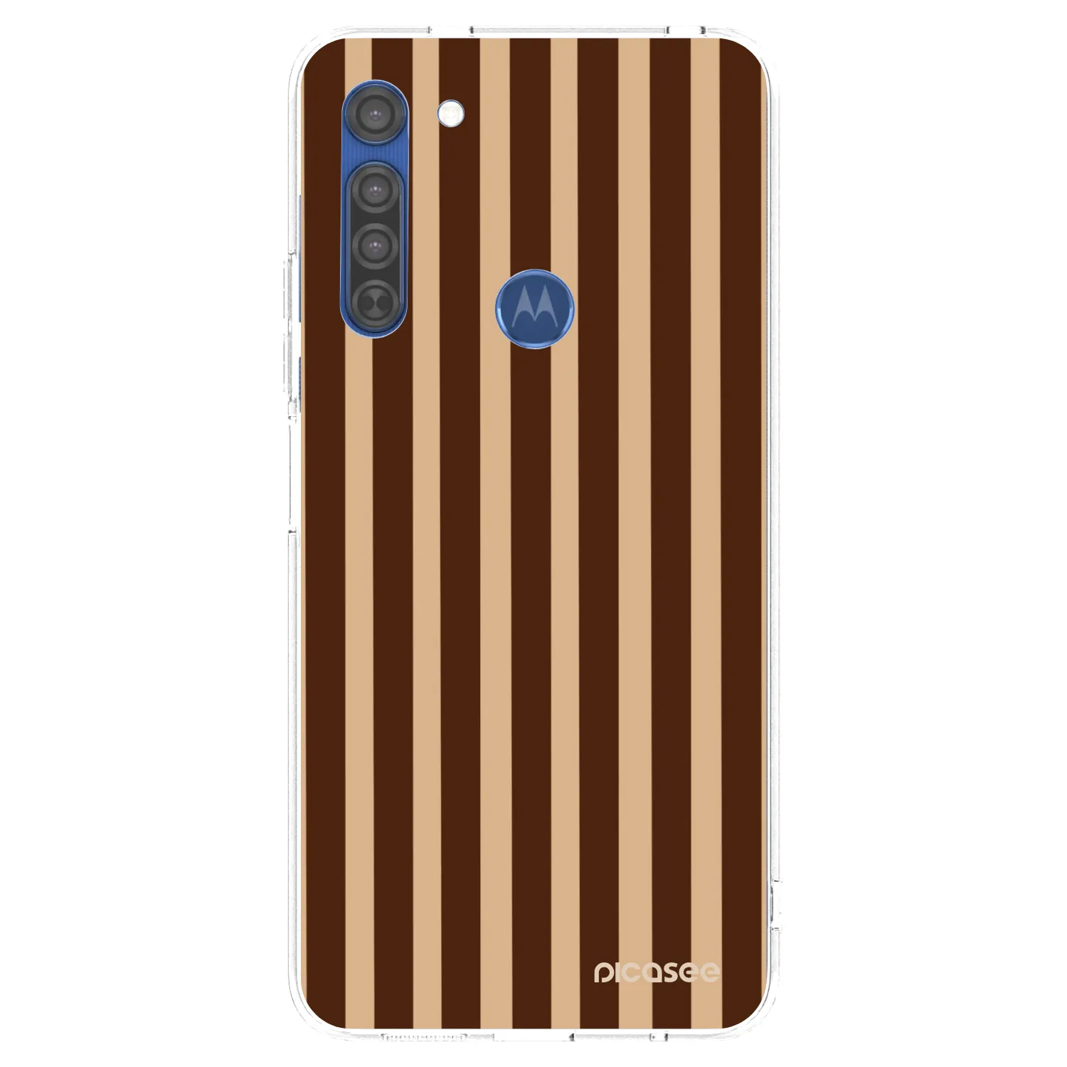 Picasee husă transparentă din silicon pentru Motorola Moto G8 - Brown lines
