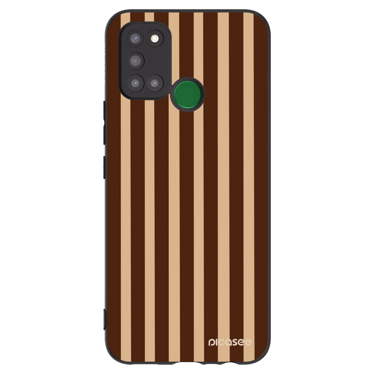 Picasee husă neagră din silicon pentru Realme 7i - Brown lines