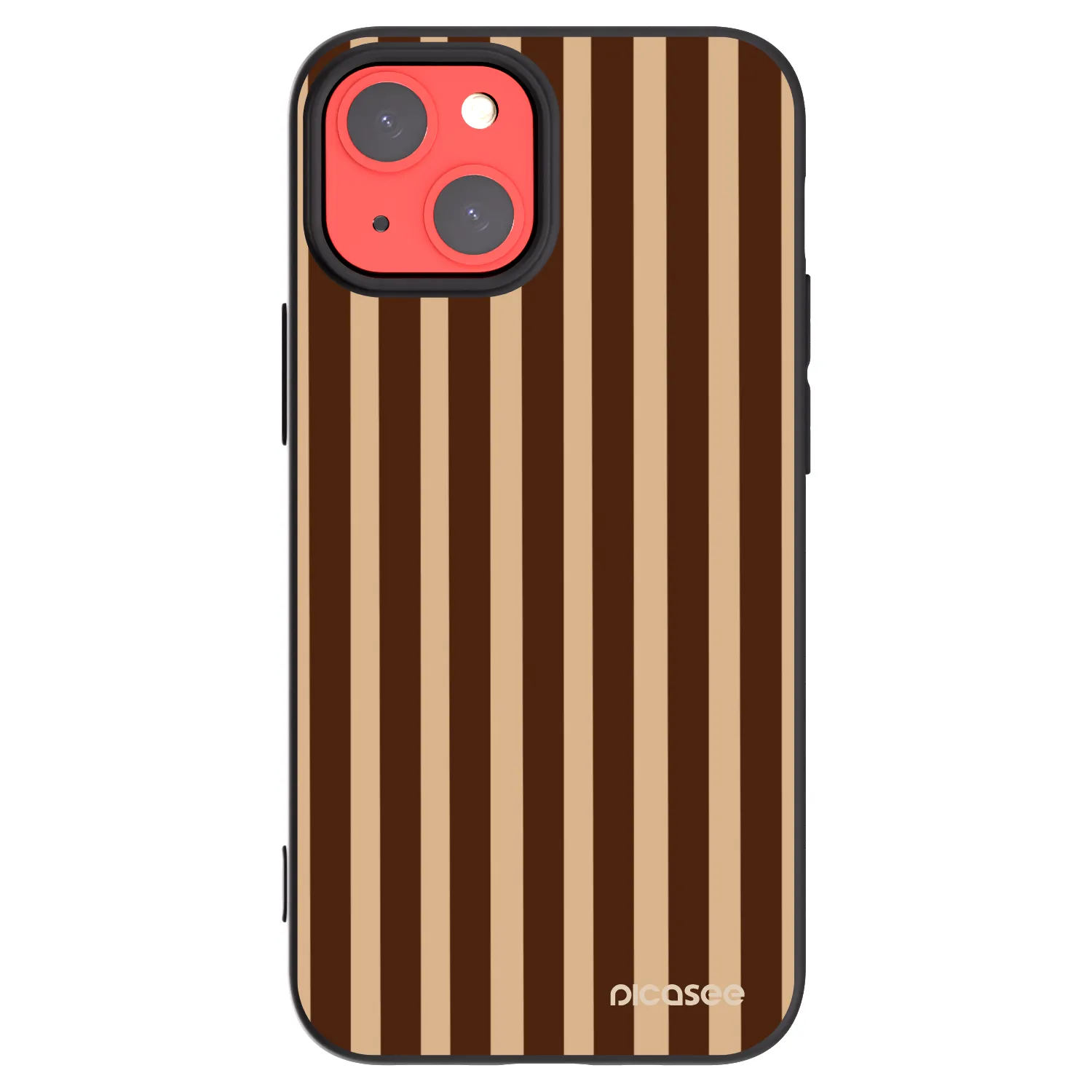 Picasee husă neagră din silicon pentru Apple iPhone 13 mini - Brown lines