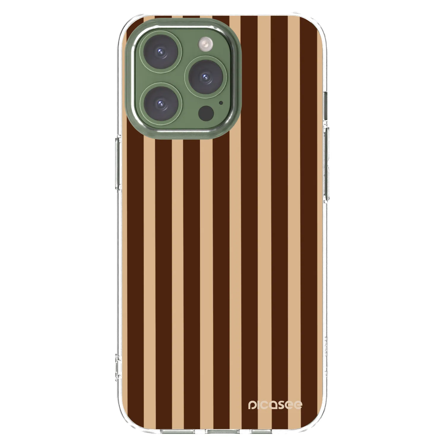 Picasee husă transparentă din silicon pentru Apple iPhone 13 Pro - Brown lines