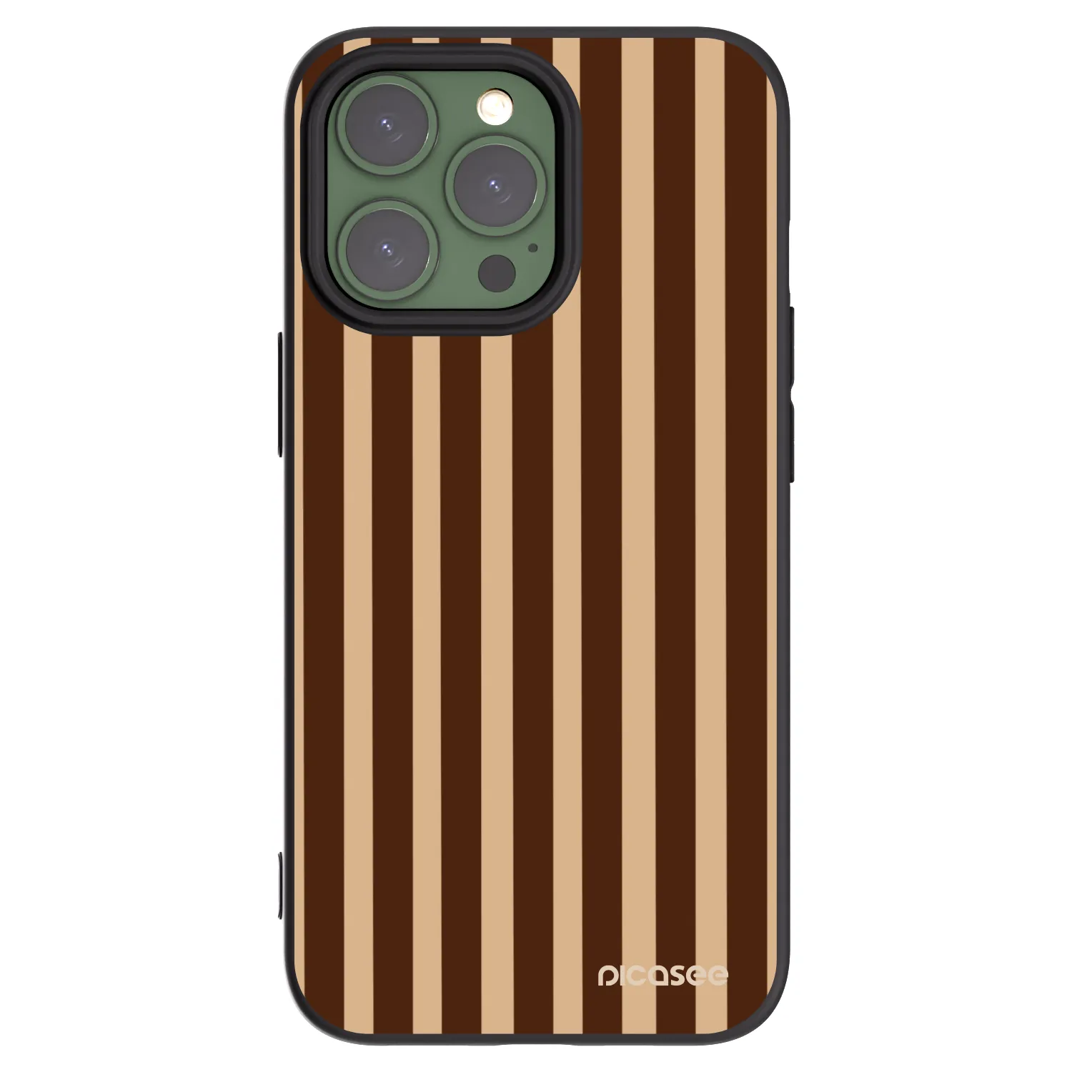 Picasee husă neagră din silicon pentru Apple iPhone 13 Pro - Brown lines