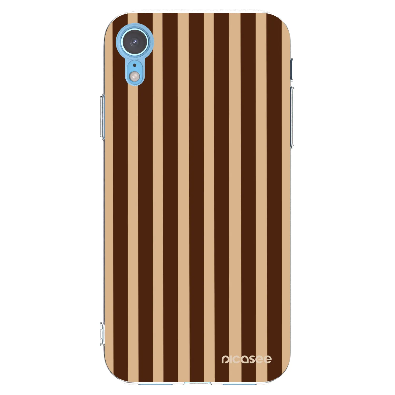 Picasee husă transparentă din silicon pentru Apple iPhone XR - Brown lines