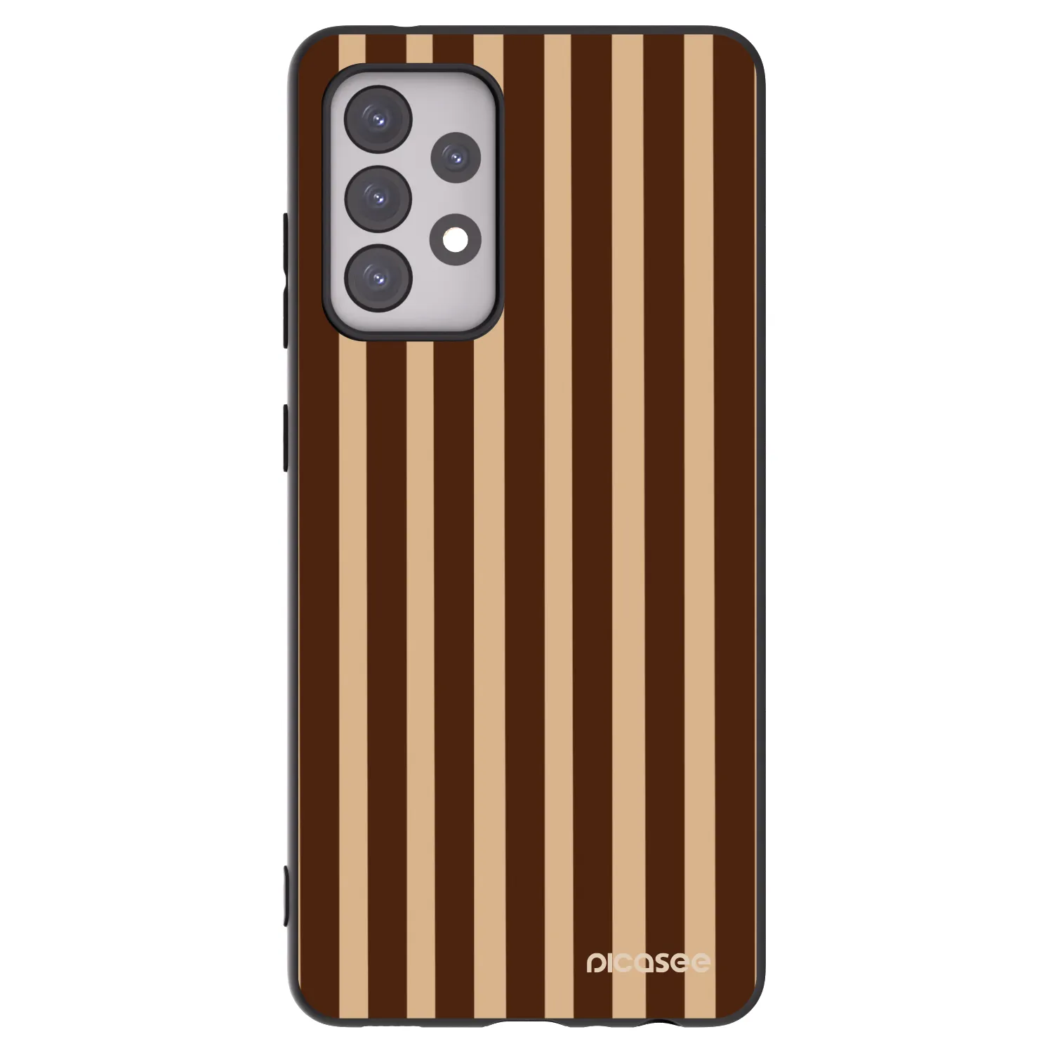 Picasee husă neagră din silicon pentru Samsung Galaxy A52s 5G A528B - Brown lines