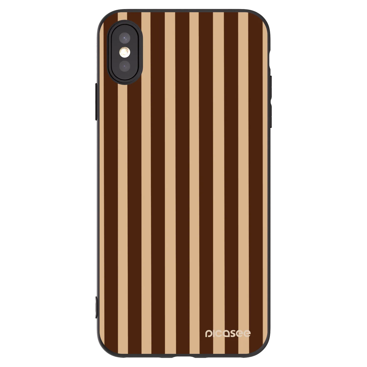 Picasee husă neagră din silicon pentru Apple iPhone XS Max - Brown lines
