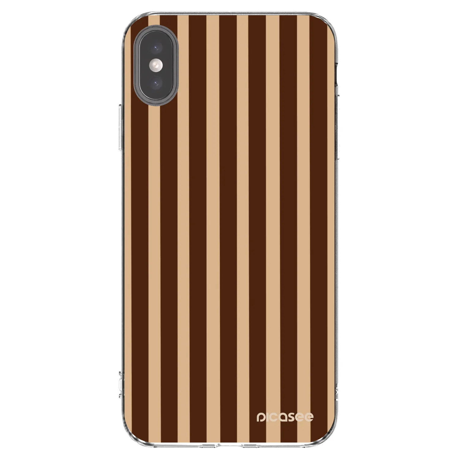 Picasee husă transparentă din silicon pentru Apple iPhone XS Max - Brown lines