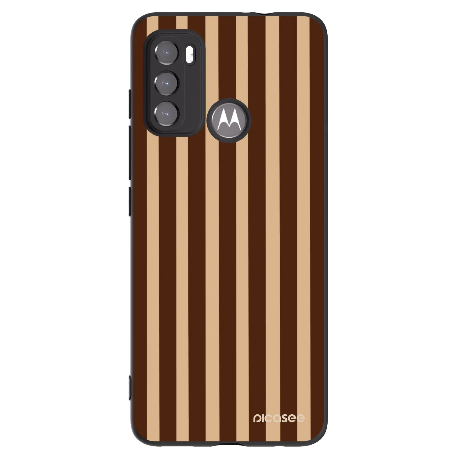 Picasee husă neagră din silicon pentru Motorola Moto G60 - Brown lines