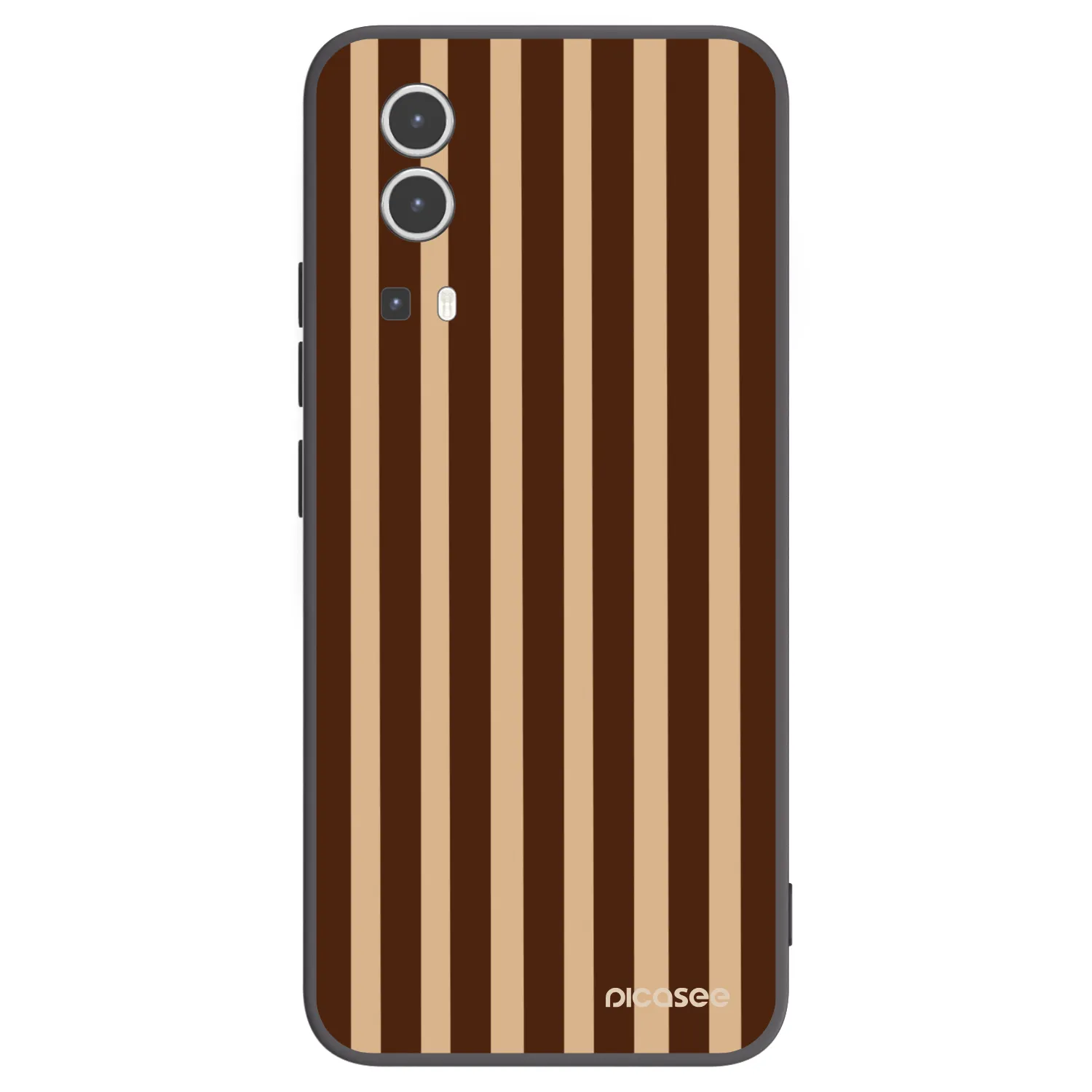 Picasee husă neagră din silicon pentru Vivo Y72 5G - Brown lines