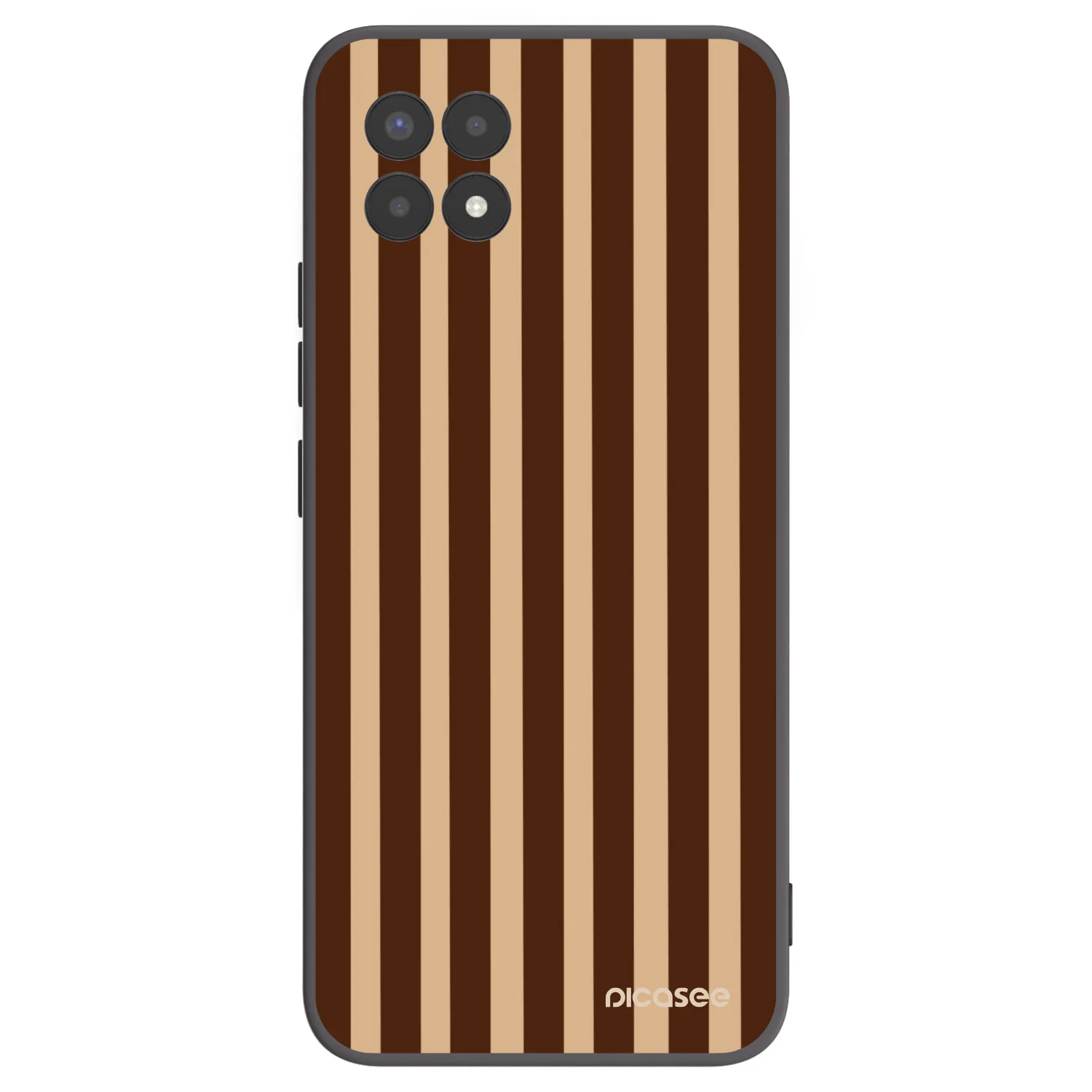Picasee husă neagră din silicon pentru Realme 8i - Brown lines