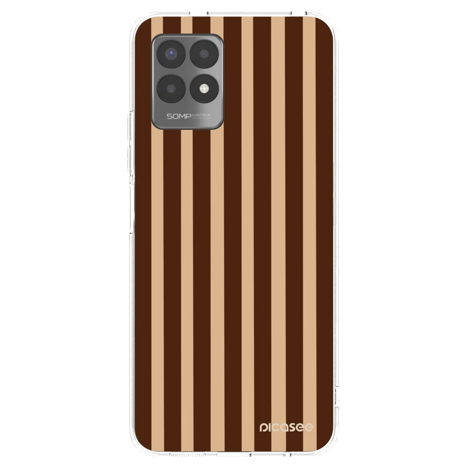 Picasee husă transparentă din silicon pentru Realme 8i - Brown lines