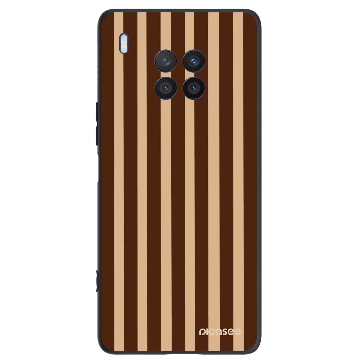 Picasee husă neagră din silicon pentru Honor 50 Lite - Brown lines