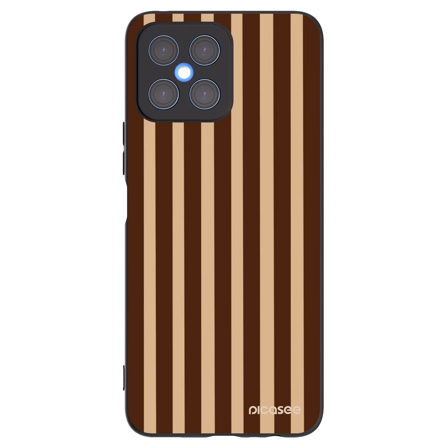 Picasee husă neagră din silicon pentru Honor X8 4G - Brown lines